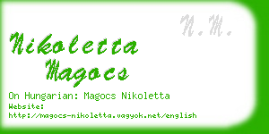 nikoletta magocs business card